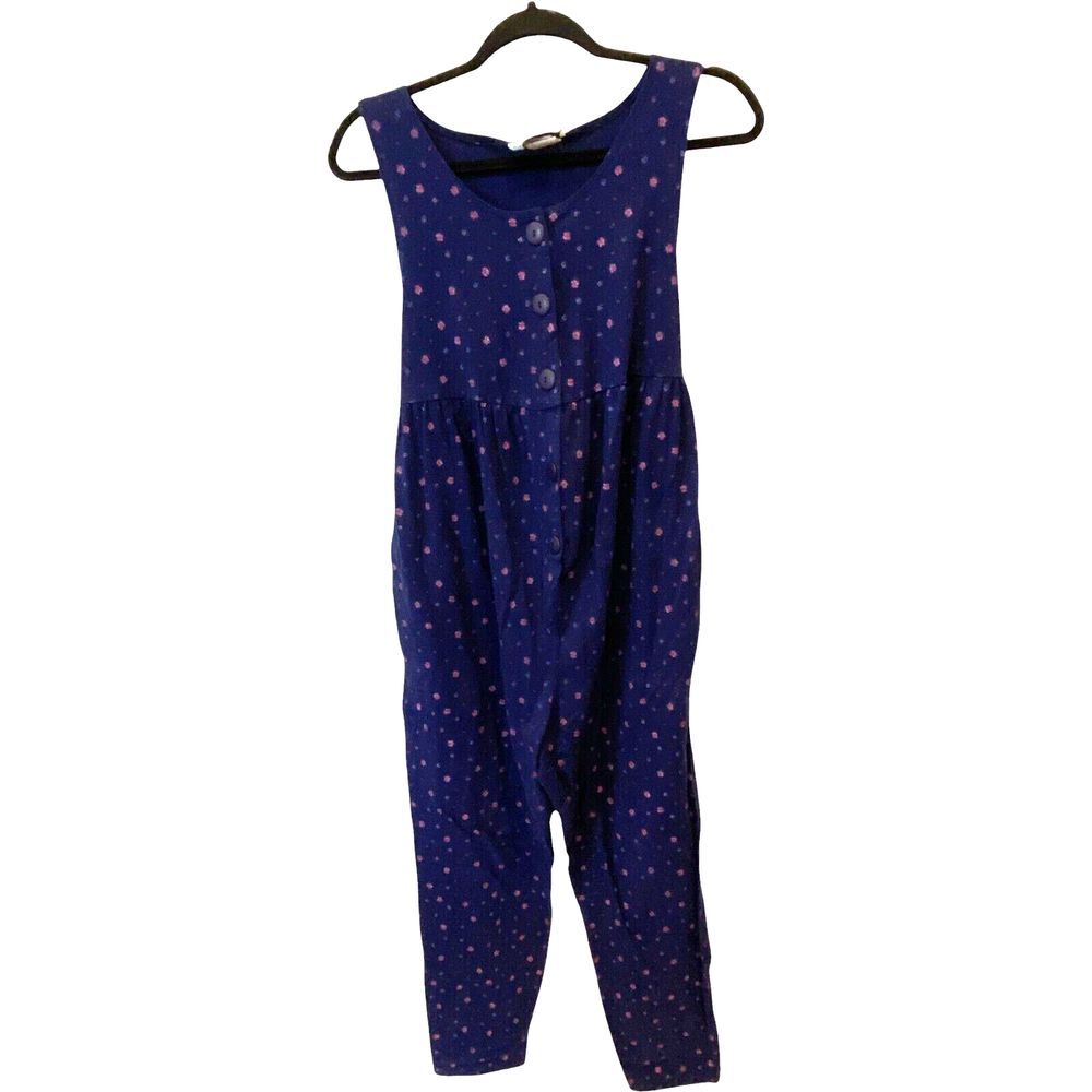 California Conceptions Maternity Romper Blue Size Small Floral Sleeveless Knit